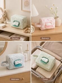 Portable Diaper Storage Bag, Double-Layer Zipper Wet Wipes Organizer With Wrist Strap, Multi-Function Home And Travel Storage Bag - Multicolor - View 1