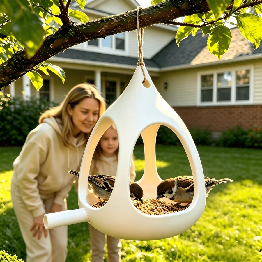 Suspension Type Wild Bird Feeder, Hanging Bird Seed Feeder For Outside Garden Decor, Durable Bird Feeding Station For Backyard Viewing Wild Birds - B - View 1