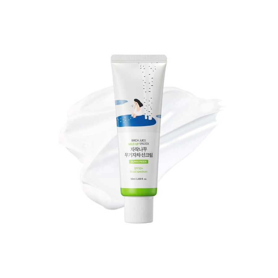 ROUND LAB Roundlab - Birch Juice Moisturizing Mild Up Sunscreen [50ml] - White - View 1
