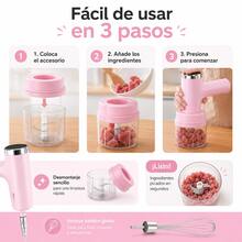 Electric Garlic Beater & Garlic Stamper - Pink-3-in-1 - View 6