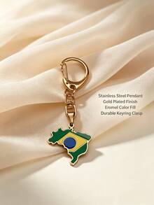 Creative Regional Outline Enamel Keychain, Stainless Steel Polished Craftsmanship, Exquisite Drip Oil Coloring, Rotatable Secure Hook, Versatile Backpack Charm, Niche Commemorative Accessory, Daily Gift Item, Baby Pendant, Wallet Accessory - 0389 - View 7