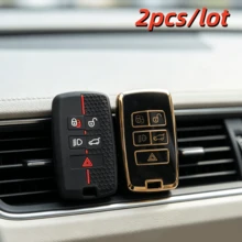 2 قطعة أغطية حافظة مفاتيح السيارة ل- LAND For RoveR، مناسبة ل- LAND For RoveR Range For RoveR Evoque Sport Vogue Discovery 5 أزرار ل- E I-PACE - متعدد الألوان - مشاهدة 1