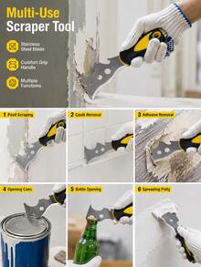 15-In-1 Multi-Function Paint Scraper With Serrated Edge, Ergonomic Handle And Metal Blade, Durable Construction, Efficient Paint Removal, Suitable For DIY Projects And Professional Use, Paint Removal Tool - Multiple Styles and Colors - View 2