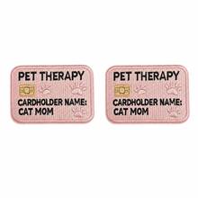 1pc/2pcs/3pcs/4pcs Pet Therapy Cat Mom Embroidered Iron On Patch, Funny Credit Card Style Sew‑On Applique For Jackets Backpacks Hats, Cat Lover Gift - Multicolor - View 10