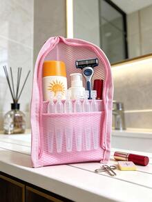Mesh Standing Toiletry Bag, Breathable Oxford Cloth Travel Cosmetic Organizer, Self‑Standing Bathroom Shower Storage Pouch For Business Trip Vacation Gift - Multiple Styles - View 6