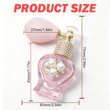 1pc Pink Heart-Shaped Refillable Glass Bottle, Transparent Small Travel Perfume Empty Bottle, High-End Portable Glass Bottle, Travel Essential, Christmas Gift, Party Favor - Multicolor - View 6