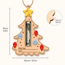 1件 2D平面星形聖誕樹硬幣夾套組－木製錢夾與節日裝飾，完美節日裝飾 - A - 查看 6