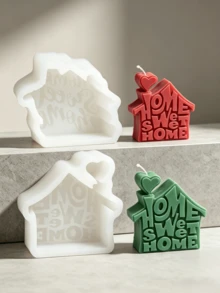 House Shape Letter Slogan Candle Mold Embossed Home Sweet Silicone Candle Mold DIY Candle Soap Epoxy Resin Gypsum Housewarming Home Decor - House - View 5