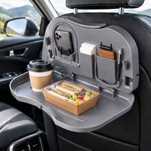 Multifunctional Car Backseat Tray Table - Foldable Auto Headrest Dining Desk With Phone Holder & Storage Pockets, Universal Vehicle Interior Organizer For Travel & Camping - A - View 14