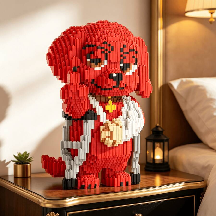 This 3319-Piece Building Block Assembly Of A Flame Dog Is Adorable And Cute, Making It A Perfect Gift And An Excellent Choice For Couples And Parents. The Assembly Difficulty Is Relatively High. It's A Perfect Gift For Christmas, Halloween, And The Back-To-School Season. - Multicolor - View 1