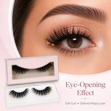 ARISON 1 Pair Eyelashes False Lashes Extension For Halloween Festival Colorful Lashes Handmade Soft And Light Comfortable - Black - View 5