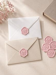 20/30/50/100pcs Bow Wax Seal Stickers, Wedding Invitation Envelope Seal Stickers, Self-Adhesive Envelope Seal Stickers, Suitable For Wedding, Invitation, Envelope, Gift Packaging, Christmas - Bow--blush Pink - View 6