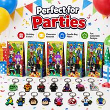 Roblox 10/20pcs Cartoon Game Theme Tote Bags, Party Gift Bags, Keychain, Backpack Decor, Party Supplies Set, Joyful Celebration Decoration, Holiday Decoration For Birthday Party, Family Gathering, Game Carnival - ROBLO 99 Gift Bag Keychain - View 2