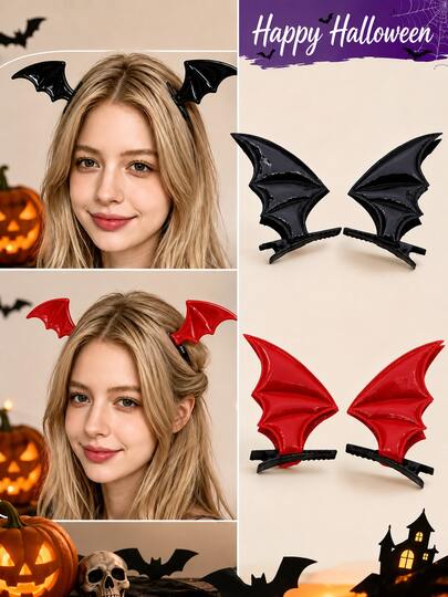 4 buah Jepit Rambut Halloween Sayap Kelelawar Wanita, Jepit Rambut Sayap Setan Gaya Gelap Hitam Merah Muda Merah, Cocok Untuk Wanita dan Anak Perempuan, Hiasan Kepala Kostum Cosplay Pesta Halloween, Aksesori Rambut Halloween Wanita, Aksesori Rambut Halloween, Dekorasi Halloween, Aksesori Halloween, Aksesori Kostum Halloween, Hadiah Halloween, Properti Cosplay, Kedatangan Baru Musim Gugur, Aksesori Gaya Gelap
