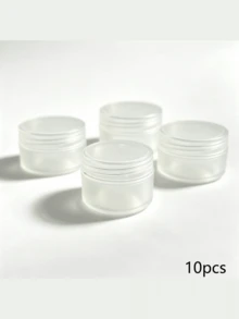 10pcs Solid Color PP Minimalist 10g Travel Dispenser Bottles, Portable Powder & Cream Containers, Empty Plastic Sample Jars, Round Cosmetic Jars For Cream, Lotion, Powder, Travel Storage, Leak-Proof Travel Containers - Clear - View 7