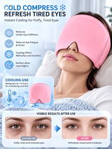 1pc/Cold Therapy Migraine Relief Cap, Reusable Gel Head Ice Pack Wrap With Eye Coverage, Soothing Hot Cold Compression Hat For Headache Tension Sinus, Self Care Gift 2 Colors - Multi-color - View 4