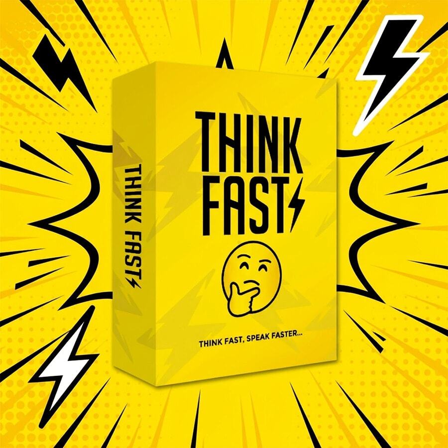 لعبة بطاقات الحفلات Think Fast سريعة التفكير، 55 قطعة لعبة تحدي الفئات سريعة الوتيرة للبالغين، لعبة تفاعلية ممتعة لتجمعات الهالوين والكريسماس والعطلات، ليلة ألعاب عائلية، هدية ترفيهية مثالية ل- 2+ لاعبين - متعدد الألوان - مشاهدة 1