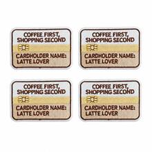 1pc/2pcs/3pcs/4pcs Latte Lover Iron‑On Patch, Coffee First Shopping Second Credit Card Embroidered Applique For Coffee Fans - Multicolor - View 9