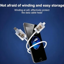 4入可愛貓咪造型線材保護夾,適用於 Apple iOS 手機充電線、數據線,防斷裂保護套,線材配件 - 托腮貓+書包貓組合 - 查看 8