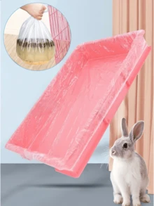 50pcs Pet Cage Toilet Pads, Rabbit Cage Bird Cage Universal Disposable Plastic Tray Film Cover, Cat Litter Bag, Dog Pee Pad, Cleaning Mat Cover, Guinea Pig Cage Liner, Cat Supplies, Rabbit Accessories - White - View 14