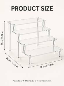 1pc 11.8in Large Capacity Multi-Function Acrylic Cosmetic Display Stand, Cosmetic Storage Box, Large Capacity Multi-Layer Modern Minimalist Black Storage Rack, Suitable For Storing Perfume, Jewelry, Lipstick And Cosmetics, Skincare Storage Rack, Can Also Be Used As Party Wine Rack, - Clear - View 11