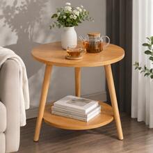 Simple Two-Tier Side Table – Suitable For Living Rooms, Balconies, Small Apartments, And Bedrooms (As A Bedside Table) - Wood - View 1
