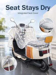 Electric Scooter Rain Cover, Waterproof Front Handlebar Cover With Rearview Mirror Sleeves And Clear Dashboard Window, Optional Seat Cover, Moped & Electric Bike Rain Protector For Daily Commuting, Outdoor Riding, 6 Style Options - A - View 8