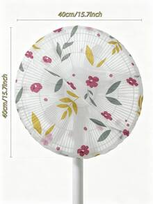 1PC Floral Print Standing Fan Dust Cover, Reusable Washable Non-Disposable Round Electric Fan Protective Sleeve, Elastic Stretch Fabric Fan Shield For Household Pedestal Fan, Dustproof Anti-Pollution Home Kitchen Bedroom Fan Accessory - Multicolor - View 10