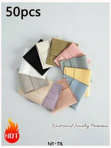 50Pcs Microfiber Jewelry Pouch, Mini Flip‑Cover Jewelry Pouch, Dust‑Proof Scratch‑Resistant Jewelry Pouch For Gift Packaging - Jewelry Bag - View 1