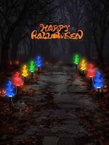 1-8pcs Halloween Solar Ghost Tree Lights, IP44 Waterproof LED Outdoor Halloween Lights, Solar Powered Ghost Tree Pathway Lights, Suitable For Sidewalks, Gardens, Yards, Patios, Walkways, Halloween Parties And Holiday Decorations - 1 to 8 - View 1