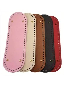 Oval PU Leather Bag Bottom Former - Crochet Hook Bag Bottom Nail Forming Pad With Iron Nails - Mixed Colors Suitable For Handbag And Wallet Makers - Perfect Gift For DIY Enthusiasts, Crochet Bags - Black - View 1