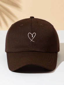 1pc Washed Baseball Cap With "Heart" Print Pattern, Fashionable Minimalist Casual Versatile , High-Quality All-Season Decorative Item, Essential Unisex Fashion Accessory Suitable For Outdoor Activities - Baseball - View 11