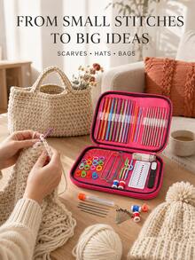Complete Crochet Set With Storage Box, 100pcs Colorful Crochet Hooks Set, DIY Knitting Craft Supplies For Beginners, Portable Handmade Tool Storage Box, For Making Sweaters, Scarves, Blankets - Crochet Kit - View 5