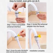 Portable Faucet Shower Set (Shower Head + Ring), Quick Install Handheld Shower Hose With Clip, Multi-Purpose For Pet Bathing, Hair Washing, Baby Bath, Sink Rinsing - Multicolor - View 4