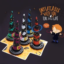 1 Set Inflatable Witch Hat Halloween Ring Toss Game Set - Perfect Choice For Indoor/Outdoor Party, Inflatable Ring Toss Game Toy, Perfect Choice For Family Party Games, Halloween, Christmas Gift - Multicolor - View 2