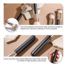 BS-MALL 4PCS Large Face Makeup Brush Professional Foundation Blending Powder Liquid Cream Contour Highlighter Kabuki Brush - Black - View 5