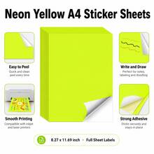 Giấy decal in được tự dính định lượng nặng màu sắc nhiều màu, giấy bìa decal A4 250GSM - A4 - Xem 10