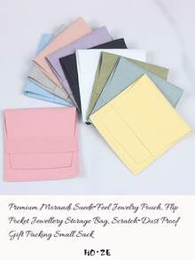 50Pcs Microfiber Jewelry Pouch, Mini Flip‑Cover Jewelry Pouch, Dust‑Proof Scratch‑Resistant Jewelry Pouch For Gift Packaging - Jewelry Bag - View 7