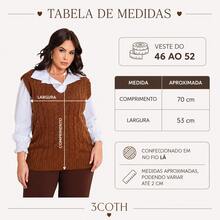Plus Size Knitted Braided V-Neck Vest For Women - Autumn/Winter - Elegant - 查看 5