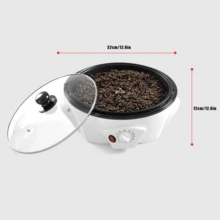 1.1lb Electric Coffee Bean Roaster For Home Use - White - View 2