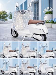 Electric Scooter Rain Cover, Waterproof Front Handlebar Cover With Rearview Mirror Sleeves And Clear Dashboard Window, Optional Seat Cover, Moped & Electric Bike Rain Protector For Daily Commuting, Outdoor Riding, 6 Style Options - A - View 3