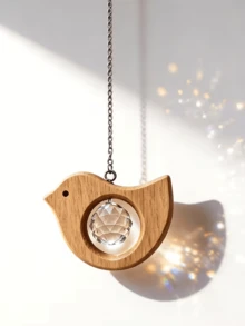 Wooden Bird-Shaped Light-Catching Hanging Decor, Refractive Light Window Hanging Ornament, Suitable For Indoor Home, Garden And Yard Decoration - Multicolor - View 3