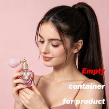 1pc Pink Heart-Shaped Refillable Glass Bottle, Transparent Small Travel Perfume Empty Bottle, High-End Portable Glass Bottle, Travel Essential, Christmas Gift, Party Favor - Multicolor - View 5