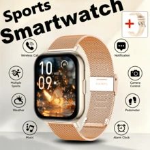 Jam Tangan Pintar Layar Besar HD 1,83 Inci Baru untuk Pria dan Wanita, Panggilan Nirkabel, Berbagai Mode Olahraga, Kontrol Foto/Musik Bawaan, Stopwatch, Kalender, Pelacak Aktivitas Kebugaran Pedometer, Kompatibel dengan iOS dan Android - View 2