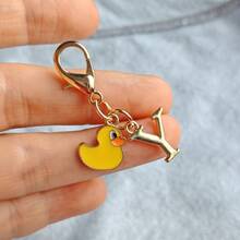 1pc 2-In-1 26 Letters + Pink/White Heart Lobster Clasp, Exquisite Cute Pink Small Heart Keychain/A-Z 26 Letters Keychain/Suitable For Bags, Wallets And Other Decorative Charms - Rubber Duck - View 23