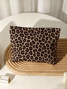 New Leopard Print Pattern Makeup Bag | French Print Travel Organizer Bag | Travel Essentials | Poolside Must-Have | Toiletry Bag | Pool Storage Bag | Mother's Day Gift | Teacher's Day Gift | Suitable For Moms, Teachers, Friends And Nurses | Home Essentials | Graduation Gift | Easy To Clean Design | Portable Makeup Bag - Multicolor - View 5