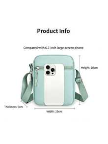 New Arrival Women Mini Oxford Cloth Crossbody Bag, Mult‑Pocket Simple Single‑Shoulder Phone Bag Fashion Daily Purse - Multicolor - View 6