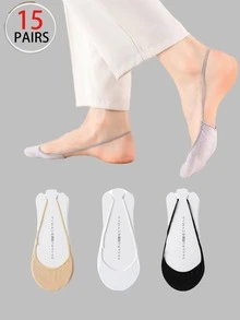 1/5/10 Pairs Women's Boat Shape Invisible Low Cut Summer Thin Anti-Slip Half Palm Short Socks Non-Slip High Heel Short Socks - Multicolor - View 8