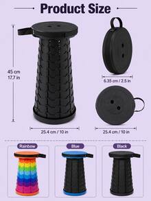 Ultra-Portable Folding Stool, 400 Lbs Weight Capacity, Quick Assembly And Easy Storage, Compact Size Fits In Backpack, Lightweight Rainbow Color Stool, Suitable For Camping, Hiking, Fishing And Indoor/Outdoor Use - Multicolor - View 11