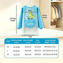 Personalized Custom Long Apron, Customizable Name Print Reversible Apron, Painting Smock, Soft Skin-Friendly Durable, Art Graffiti Painting Protective Clothing, Lightweight Breathable Full Sleeve Jacket - Multicolor - View 7